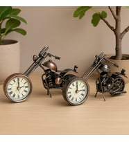 Metal Bilyeli Saatli Motor – Dekoratif Masa Üstü Motor Saat – 21 cm (Karışık)