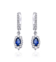 0.90 Karat Safir Pırlanta Küpe