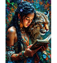Nova Puzzle 1000 Parça Kitap Okuyan Yerli Kadın Puzzle - Kaplan