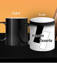 Kişiye Özel Kendin Tasarla Siyah Beyaz Taraftar Tasarımlı Sihirli Kupa Bardak