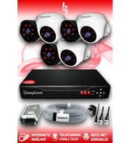 BAYICAM 6 Kameralı Uzay 3 İç Kamera Set HDD'siz Full HD Gece Görüşlü Güvenlik Kamerası Sistemi
