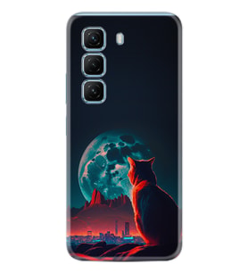 Infinix Hot 50 Pro 4G - Hot 50 4G Kılıf Boutique Baskılı Resimli Dalgın Kedi Pcode -074