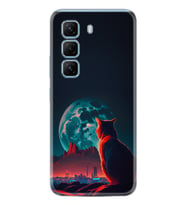 Infinix Hot 50 Pro 4G - Hot 50 4G Kılıf Boutique Baskılı Resimli Dalgın Kedi Pcode -074