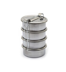 Ulutaş 16x8 cm Paslanmaz Çelik Isıtılabilir 4'lü Sefer Tası 6 lt 29x16 cm Tam Öçü