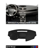Renault Fluence (2009-2019) 3d Torpido Koruma Kılıfı - Ön Göğüs Kaplama - Siyah Şerit