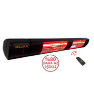Goldsun Aqua Plus GSA30PLG 3000W Az Işıklı Kumandalı Su Geçirmez Açık Alan Elektrikli Infrared Isıtıcı (Siyah)
