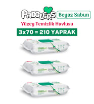 Paddlers Easy Clean Beyaz Sabun Katkılı Yüzey Temizlik Havlusu 210 Yaprak (3x70)