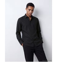 LCW BUSINESS Siyah Slim Fit Armürlü Erkek Gömlek