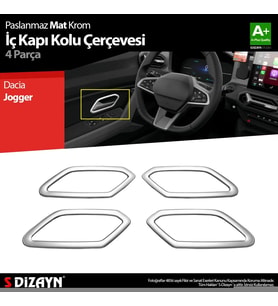 Dacia Jogger Krom İç Kapı Kolu Çerçevesi 4 Prç 2022 Üzeri A+ Kalite (Mat Krom)