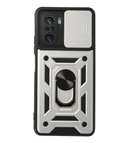 Poco F3 Kılıf Pars Lens Yüzüklü Silikon - Gümüş