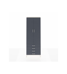 Arges Dolap 2 Raflı 4 Çekmeceli Tek Askılı 88x30x243 Aytaşı-Antrasit