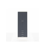 Arges Dolap 2 Raflı 4 Çekmeceli Tek Askılı 88x30x243 Aytaşı-Antrasit