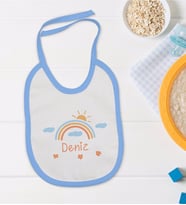 BK Kids Kişiye Özel Mavi Bebek Mama Önlüğü - Model 169