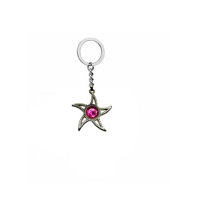 Kadın Deniz Yıldızı Figürlü Anahtarlık – Mor Taş Detaylı Zamak Kaplama Şık Aksesuar