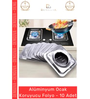 Özel Üretim Estetik Görünümlü Pratik Şık Dayanıklı Gümüş Alüminyum Ocak Koruyucu Folyo - 10 Adet