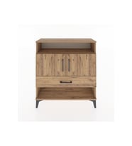 Arges Şifonyer 3 Raflı Tek Çekmeceli 2 Kapaklı 88x30x96 Çam-Çam