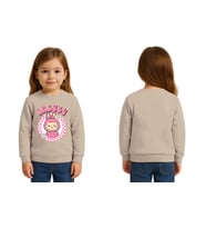 Unisex Labubu Baskılı Çocuk Swaetshirt 3 İplik Şardonlu (Taş)