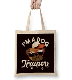 Dog Trainer Bulldog Dogs Training Animal Teaching Behavior Bez Çanta Uzun Saplı
