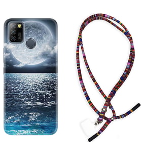 INFINIX Smart 4 5 6 Zero 8 S5 Pro Kılıf Boyun Asklı Rasta Silikon Great Moon 1301