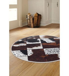 Dijidekor Halı Kahverengi DR01 Yıkanabilir Yuvarlak Kesme İnce Yolluk Kilim Salon Halısı Modelleri
