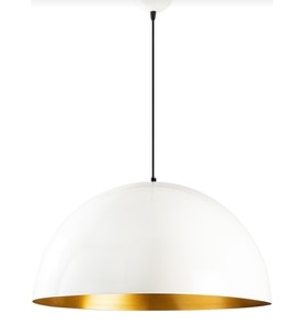 Rys Retro Metal Dekotatif Beyaz İçi Gold Dekoratif Tekli Saklıt Avize Çap:40 cm