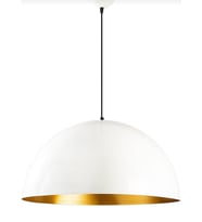 Rys Retro Metal Dekotatif Beyaz İçi Gold Dekoratif Tekli Saklıt Avize Çap:40 cm