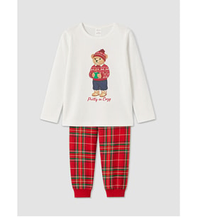 LCW Kids Beyaz Ayı Teddy Baskılı Kız Çocuk Pijama Takım