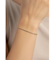 Çelik Gold Mini Baget Taşlı Su Yolu Bileklik - 26slb41