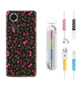 Huawei Nova Y70 Y90 Nova 9 SE  Kılıf Kablo Koruma Spiral Silikon Barbie and Shoes 1413