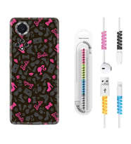 Huawei Nova Y70 Y90 Nova 9 SE  Kılıf Kablo Koruma Spiral Silikon Barbie and Shoes 1413