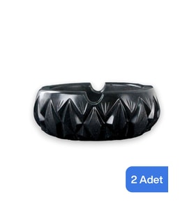 Siyah Küllük Tablası Seti, Dekoratif ve Şık Tasarım, 2'li Paket