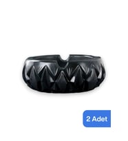 Siyah Küllük Tablası Seti, Dekoratif ve Şık Tasarım, 2'li Paket