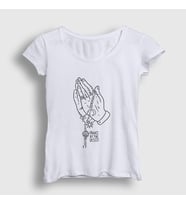 Presmono Kadın Beyaz Pray Panic! at the Disco T-Shirt 73158tt (Beyaz)
