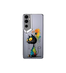 Tecno Pova Neo 2 ile Uyumlu Splash Kedi Tasarımlı Şeffaf Silikon Kılıf