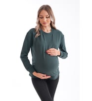 Hamile Pamuklu Esnnek Kumaş Sweat (Yeşil)