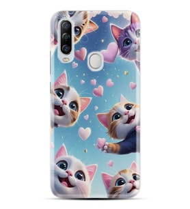 GM 20 Pro Kılıf HD Resim Baskılı Kalp ve Kedi StKd -035