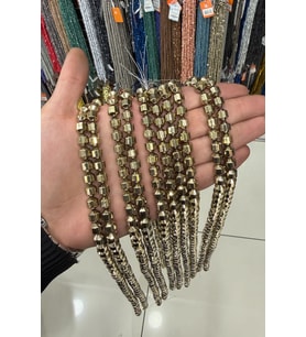 Hematit Taşı Rondela Kesim Parlak Antik Sarı 8x8mm Doğal Taş Dizi