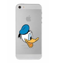 Apple iPhone 5 Uyumlu Kamera Korumalı Tıpalı  Kapak Donald Duck TasarımlıŞeffaf Kılıf
