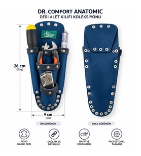 Dr.Comfort 520 Hakiki Deri Bel Çantası – Kemer Askılı El Aletleri Takım Çantası