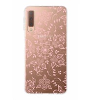 Samsung Galaxy A7 (2018)  Kapak Nostalji Desen Tasarımlı Şeffaf Silikon Kılıf