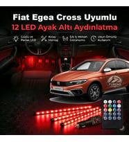 Fiat Egea Cross Uyumlu RGB Ayak Altı LED 12 Led Kumandalı Müzik Duyarlı Araç İçi Aydınlatma