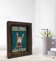 BK Gift Banyo Dekoratif Doğal Masif Ahşap Çerçeve 15x20cm-43 (Beyaz)