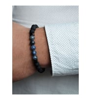 Unisex - Lav, Akik Ve Hematit Doğal Taş Bileklik