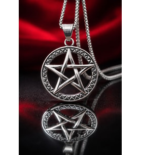 Gotik Pentagram Yıldız Kolye  Paslanmaz Çelik Unisex Wicca Spiritüel Sembol Kolye