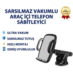 EIMA HE-20 Ultra Güçlü Vakumlu 360° Döner Başlıklı Sarsılmaz Araç Telefon Tutucu