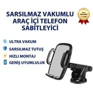 EIMA HE-20 Ultra Güçlü Vakumlu 360° Döner Başlıklı Sarsılmaz Araç Telefon Tutucu
