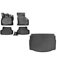 Volkswagen Golf 7 2012-2019 Yılları Arası Uyumlu 3D Havuzlu Paspas + ALT Bagaj Havuzu Set (Siyah)