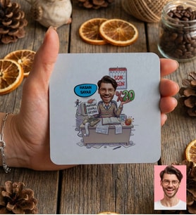 Kişiye Özel Karikatürlü Muhasebeci Bardak Altlığı Muhasebeciler Günü Hediyesi