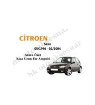 Citroen Saxo 05/1996 - 02/2004 Kısa Uzun Far h4