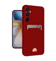 Samsung Galaxy S24 Fe Kılıf Kelvin Kartvizitli Silikon - Kırmızı
